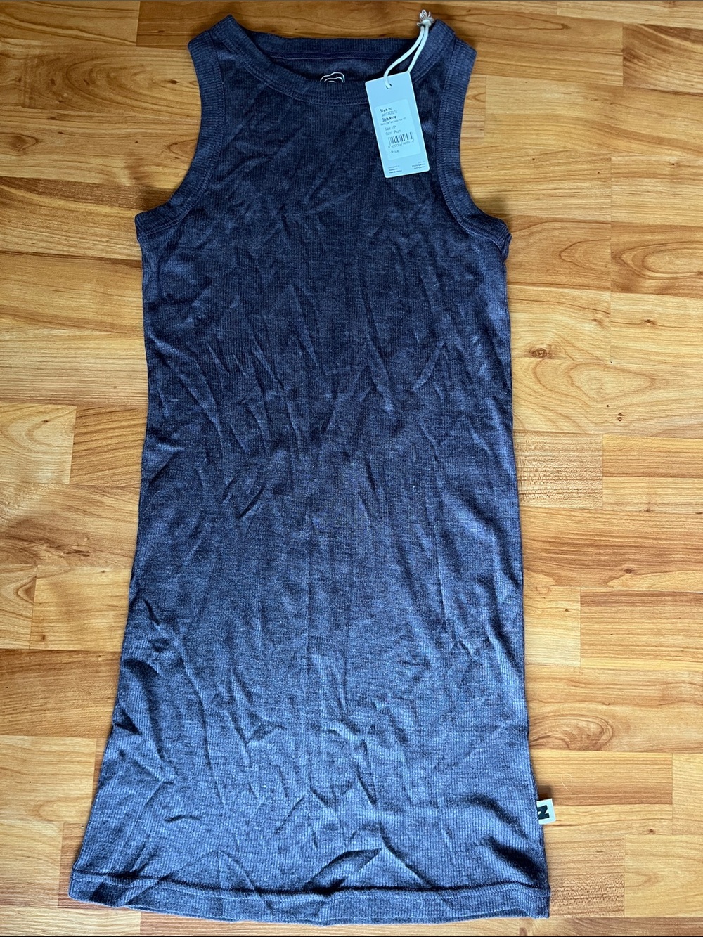 Nui. Merino Silk Tank Dress, Color is Plum. 70% Organic Wool, 30% Silk